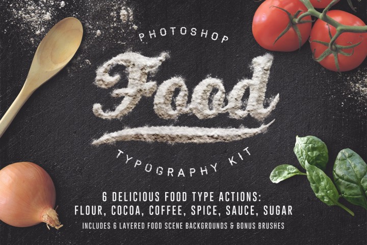 Download Food Typography Photoshop Actions