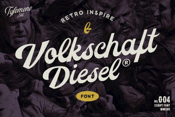 A Thick, Vintage Brush Script: Volkschaft