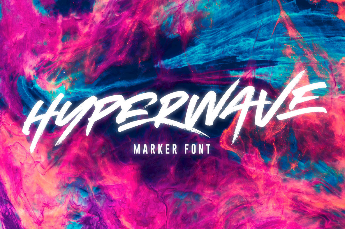 A Marker Font With Undeniable Energy From Set Sail Studios: Hyperwave - 1