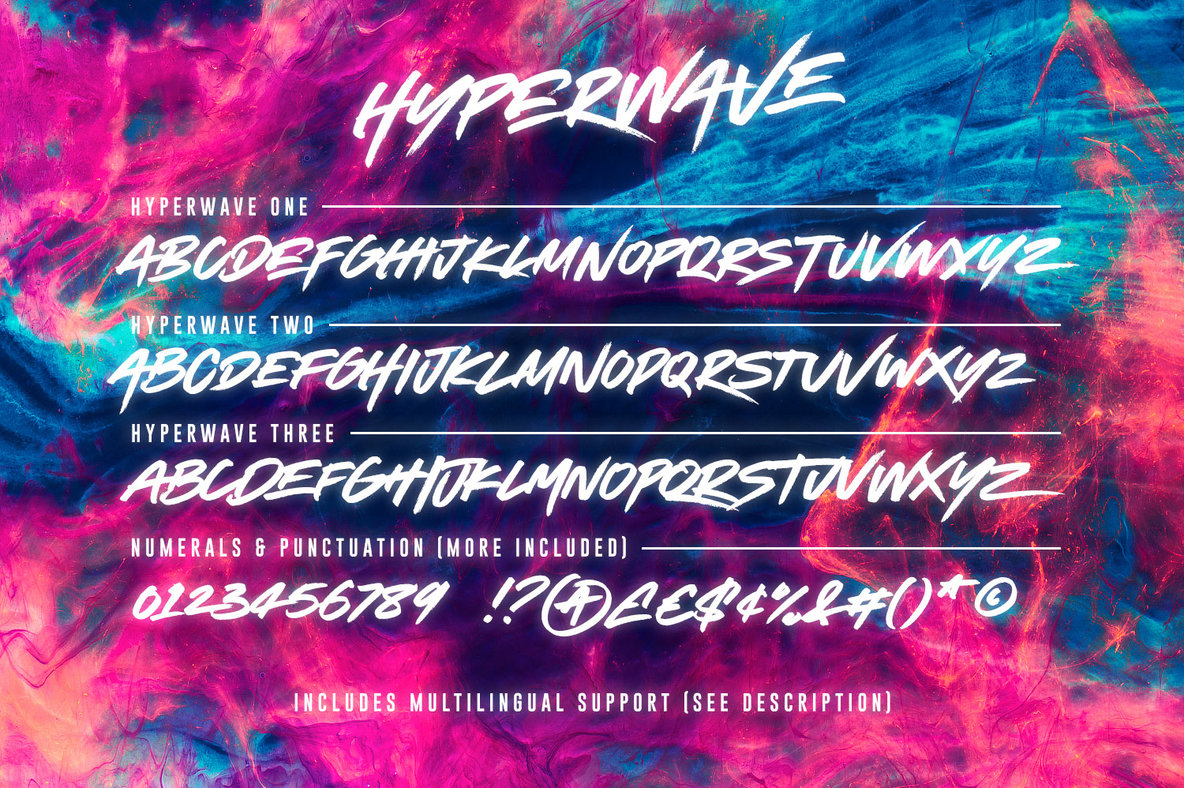 A Marker Font With Undeniable Energy From Set Sail Studios: Hyperwave - 3