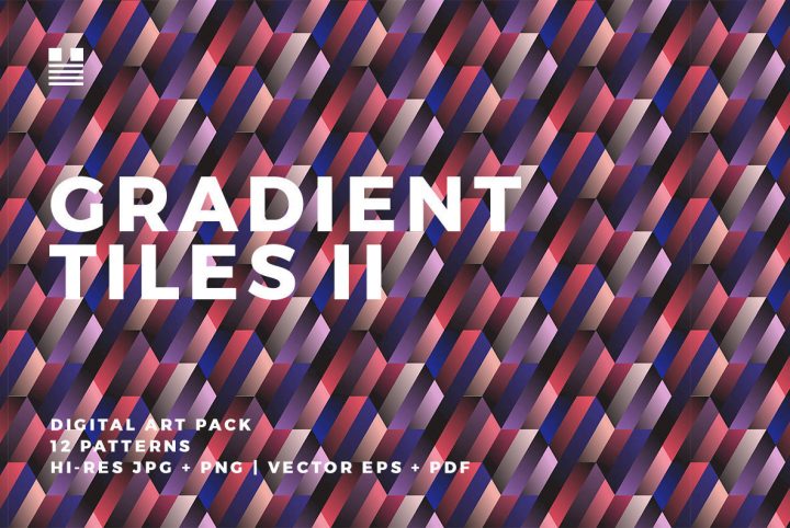 Seamless Geometric Patterns With Bold Ombre Effects: Gradient Tiles II