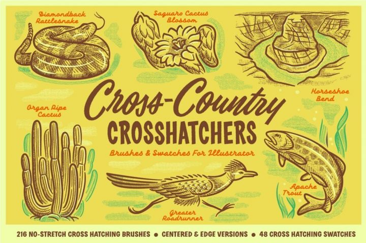 Create Easy Textures And Shading With Cross Country Cross Hatchers for Adobe Illustrator