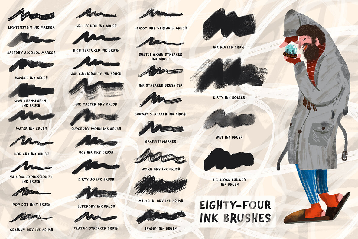 Inkers – 84 Ink Brushes for Adobe Photoshop Gives Digital Illustrators Everything They Need in One Handy Brush Collection - 2