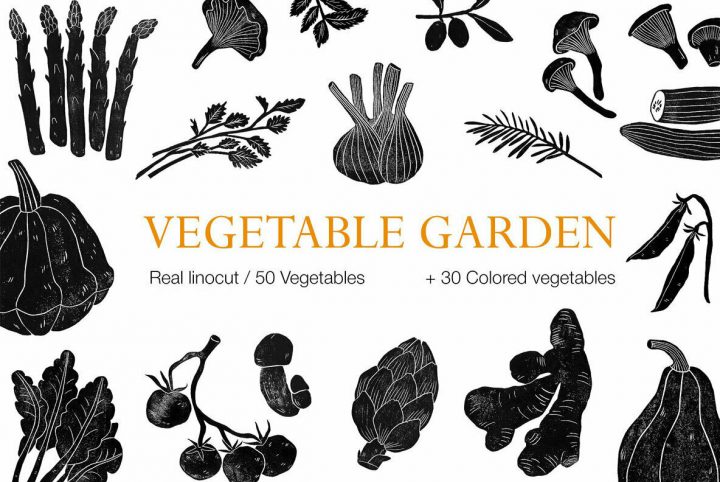 Vegetable Garden Offers Tasteful Linocut Illustrations With Organic Textures