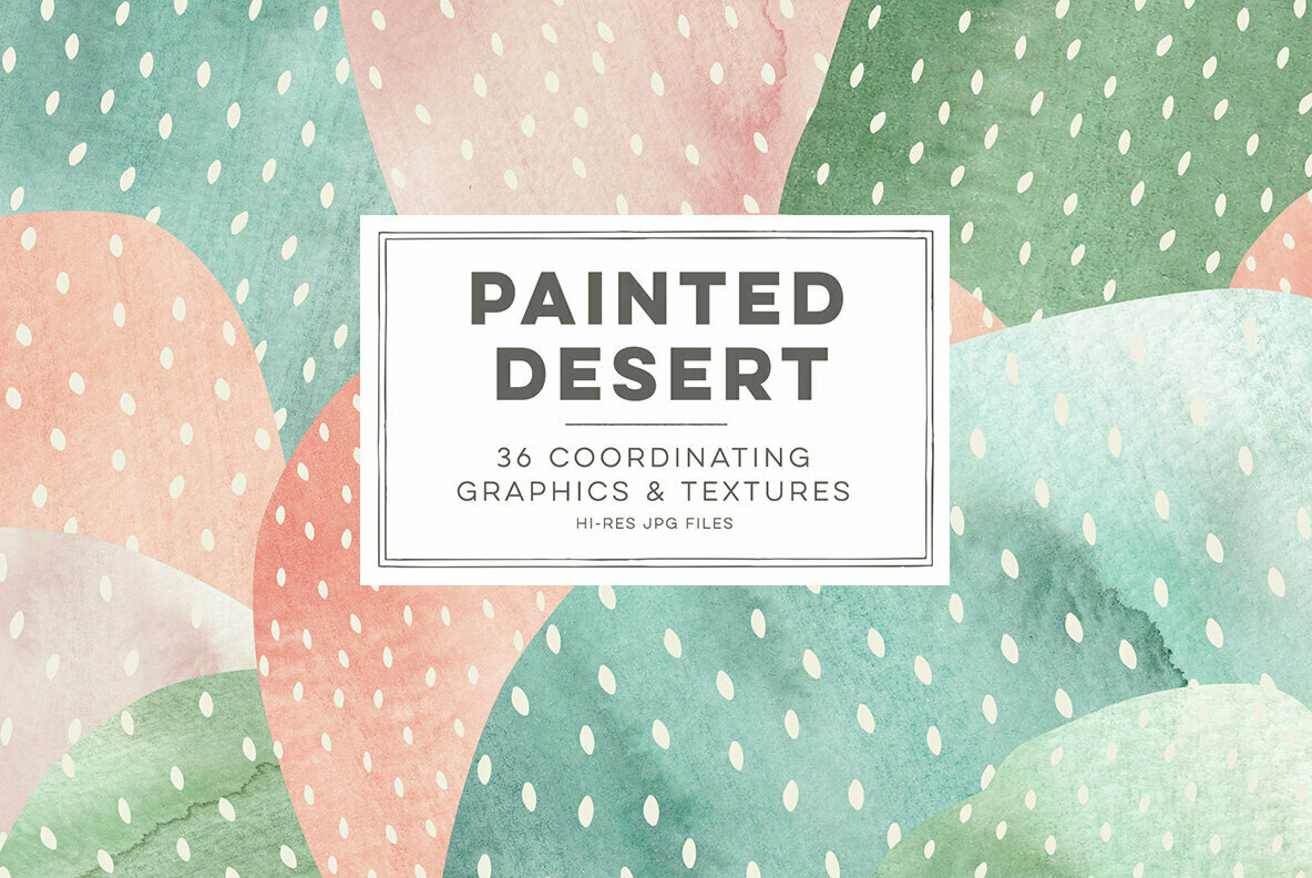 Painted Desert Graphics & Textures Explores the Arid Wilderness Through Watercolor