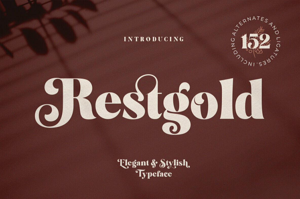 Introducing Restgold From Great Studio: A Bold Serif With Script Detailing