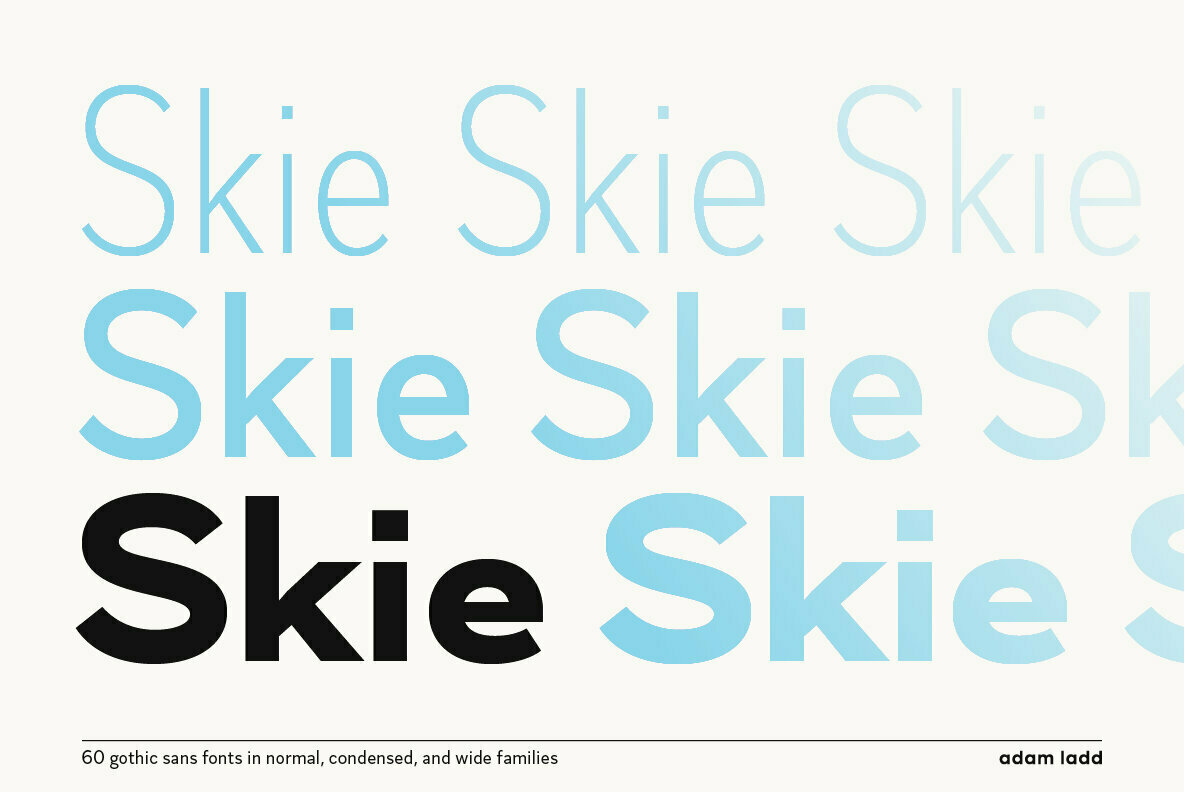 A Sans Serif Superfamily From Adam Ladd: Skie