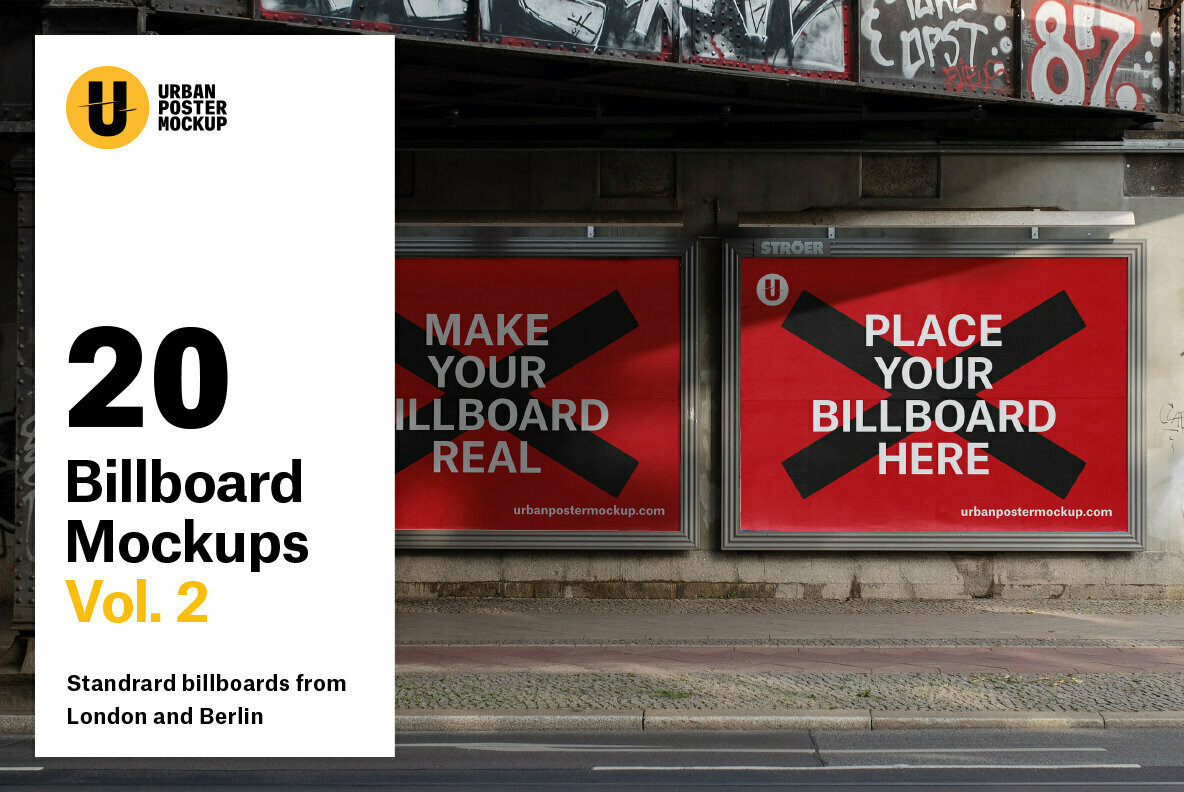 Billboard Mockup VOL.2 Makes It Easy To Create Outdoor Billboard Mockups
