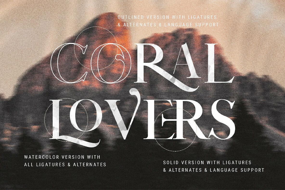Coral Lovers SVG Watercolor Font Duo From SilverStag