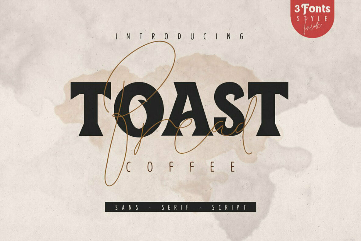 Toast Bread Coffee – A Sans, Serif, and Script Trio From Giemons