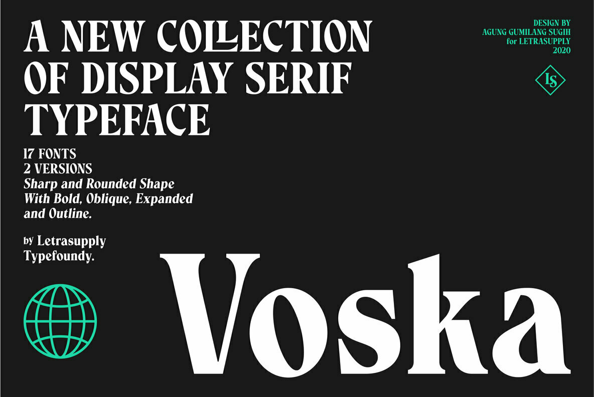 Voska: A High-Contrast Sophisticated Serif From Letrassupply TypeFoundry