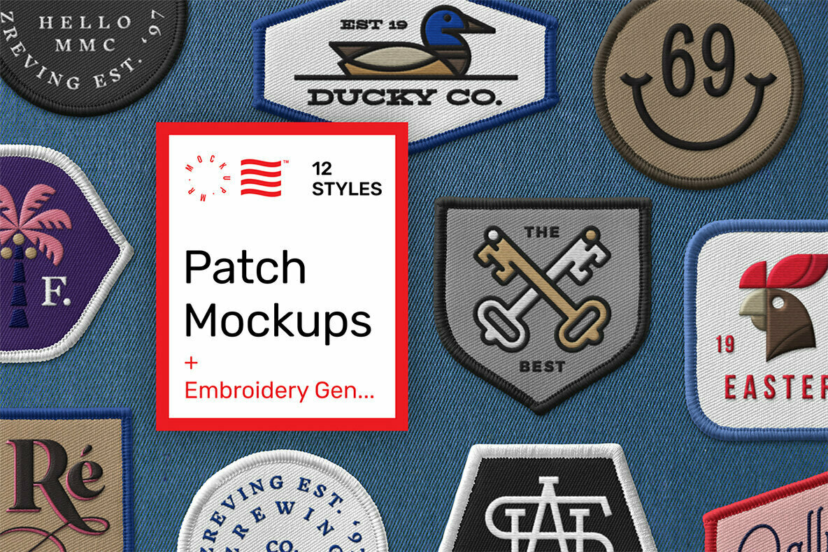 Patch Mockups and Embroidery Generator, New From MrMockup