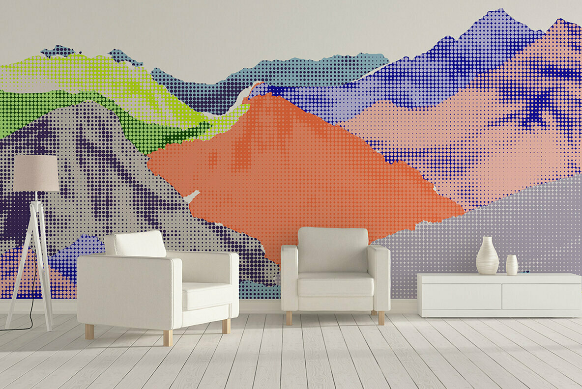 Colorscapes: Mountain Vectors In Halftone Style from Hello Mart