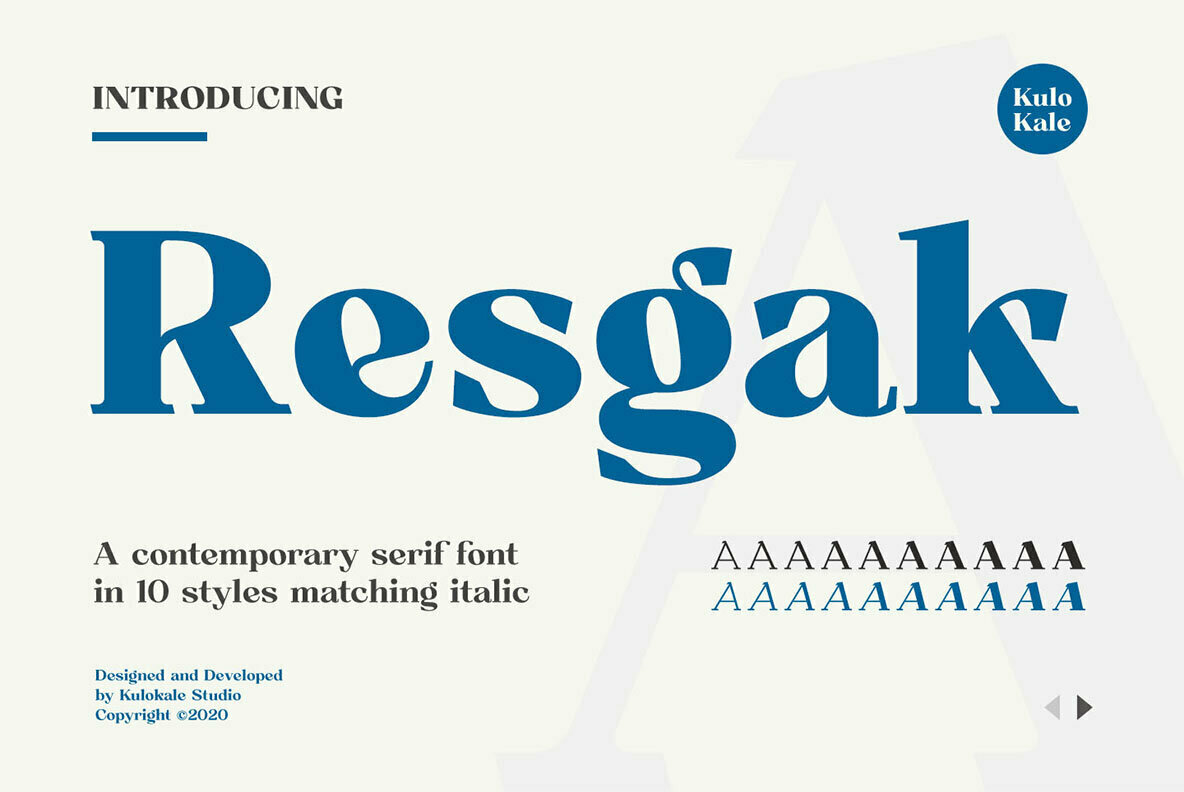 Resgak: A Contemporary Serif Family From Kulo Kale Studio