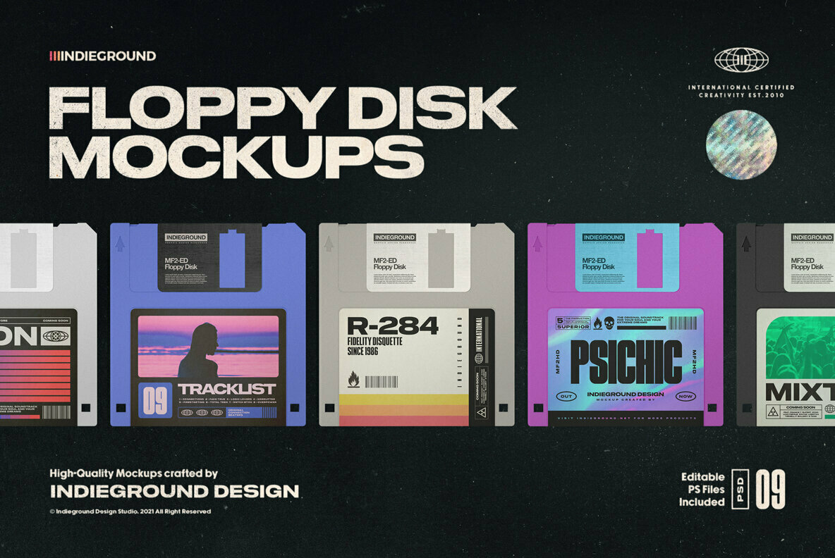 Floppy Disk Design Mockups: Vintage Magic from Indieground