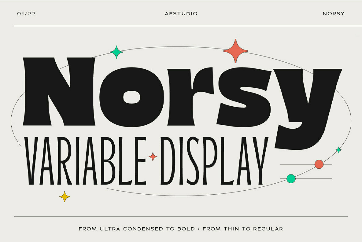 Norsy: A Variable Display Sans with a Serif Echo